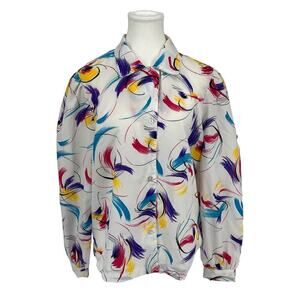 Vintage 90’s‎ Rhoda Lee Blouse Button Down Paintbrush Pink Purple 16